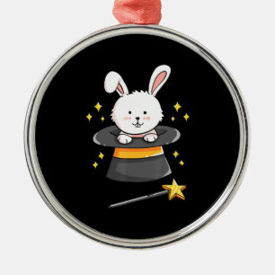 Rabbit Gift Bunny Magic Trollspö Magician Wizard Julgransprydnad Metall