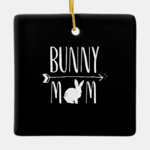Rabbit Gift Bunny Mamma Funny White Rabbit Gift Julgransprydnad Keramik