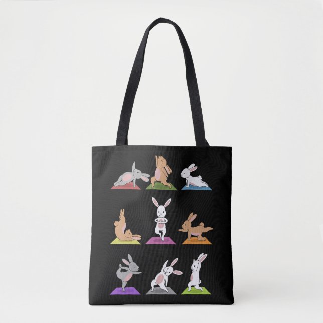 Rabbit Gift| Bunny Yoga i Yoga Poses-sport Tygkasse (Framsida)