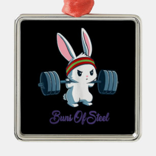 Rabbit Gift Rabbit Älskare Gym Workout Julgransprydnad Metall