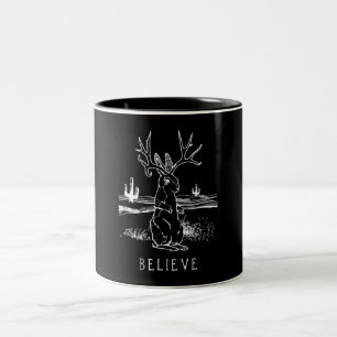 Rabbit Gift Tro Jackalope Två-Tonad Mugg