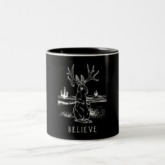 Rabbit Gift| Tro Jackalope Två-Tonad Mugg