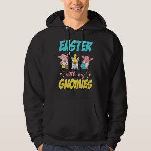 Rabbit Gnome Påskägg som jagar Bunny Påsk med Hoodie