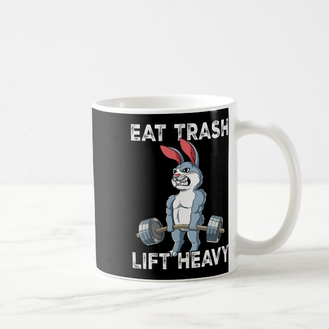 Rabbit Gym Weight Training Eat Sopor Hiss Heavy Kaffemugg (Höger)