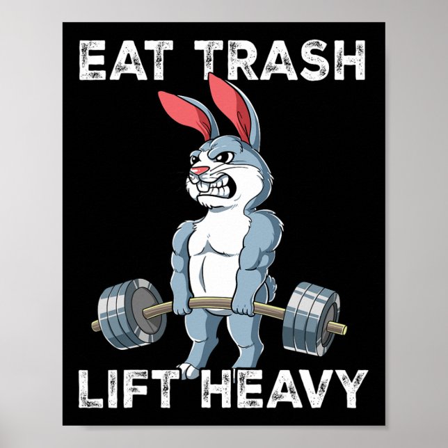 Rabbit Gym Weight Training Eat Sopor Hiss Heavy Poster (Framsidan)
