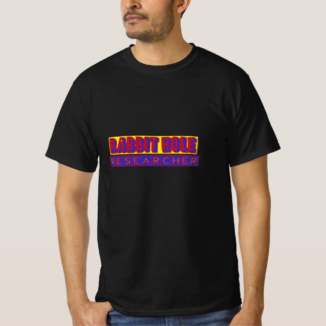 Rabbit hål forskare t shirt (Framsida)