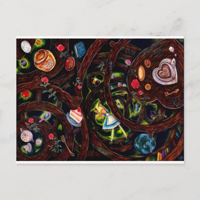 Rabbit hål vykort (Framsida)