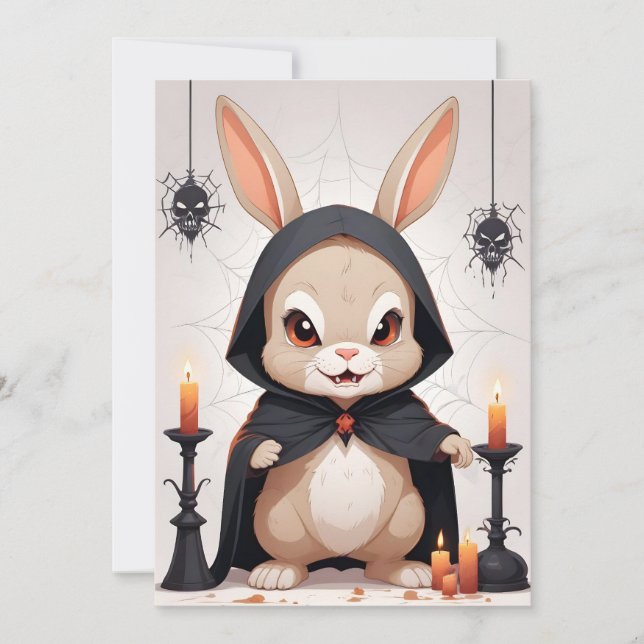 Rabbit Halloween Cute Adsible Funny Animal Magic Inbjudningar (Framsida)