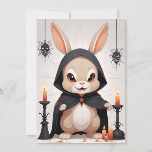 Rabbit Halloween Cute Adsible Funny Animal Magic Inbjudningar