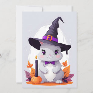 Rabbit Halloween Cute Adsible Funny Animal Magic Inbjudningar
