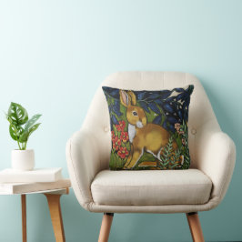 Rabbit Hare Woodland William Morris Tapestry Stil Kudde