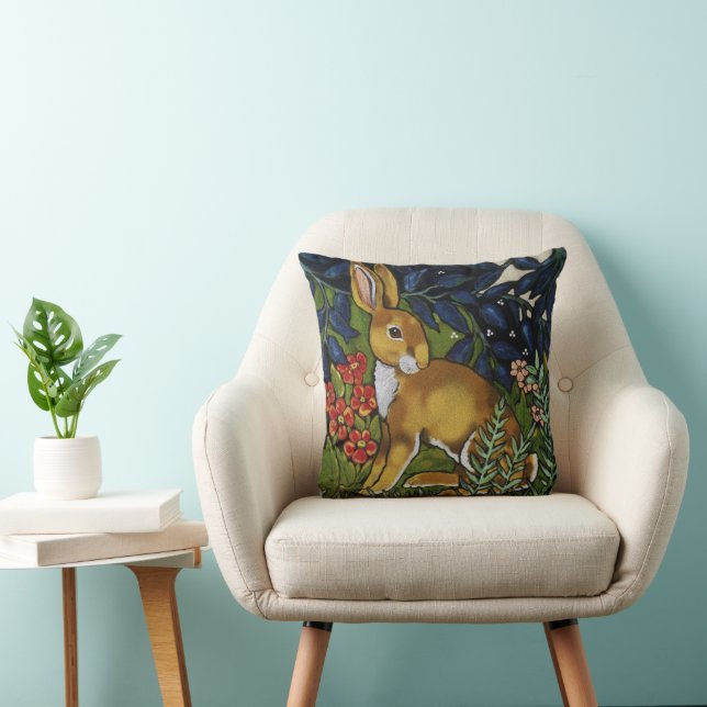 Rabbit Hare Woodland William Morris Tapestry Stil Kudde (Stol)
