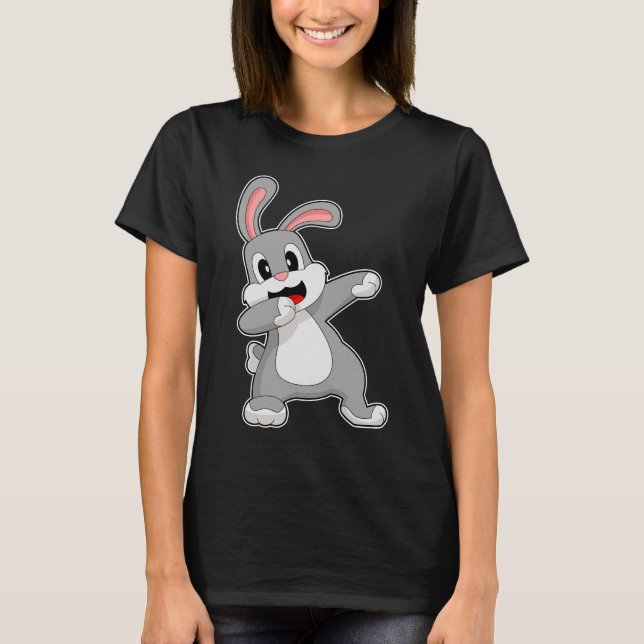 Rabbit Hip hop Dance Dab T Shirt (Framsida)