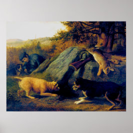 Rabbit Hunters Thomas Hewes Hinckley 1850 Poster