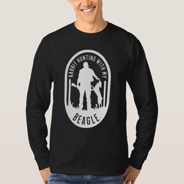 Rabbit hunting With My Beagle Jumpy Rabbits T Shirt (Framsida)