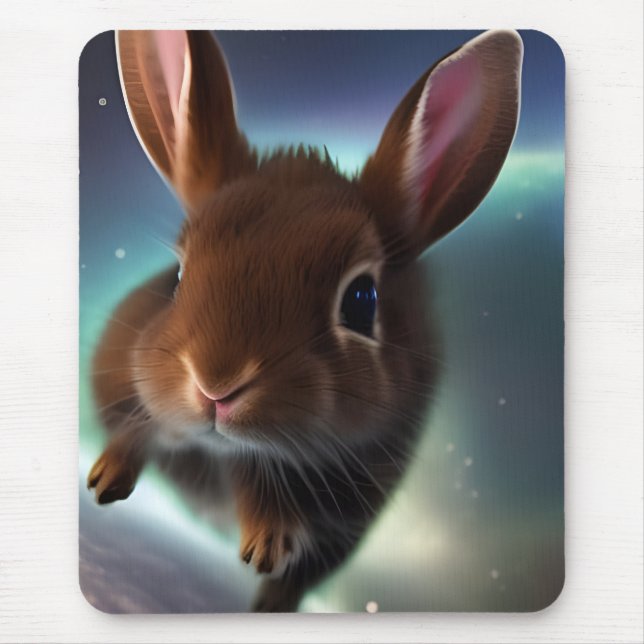 Rabbit i baby i rymden musmatta (Framsidan)