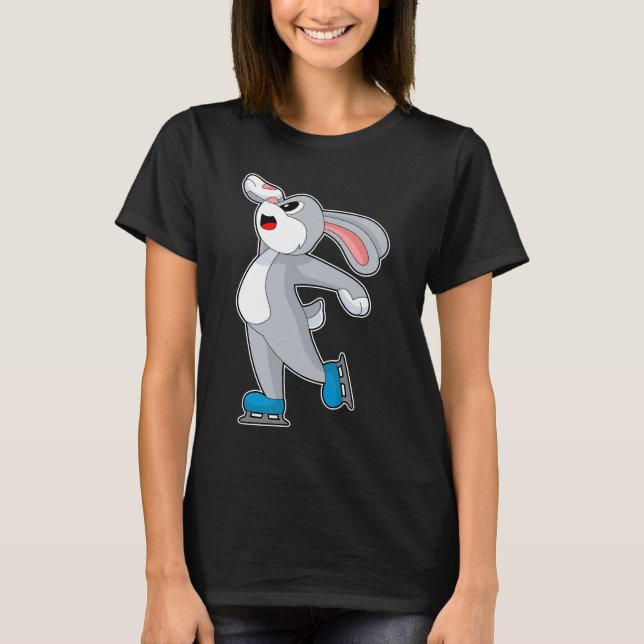 Rabbit Ice skating Ice skates Winter sports T Shirt (Framsida)
