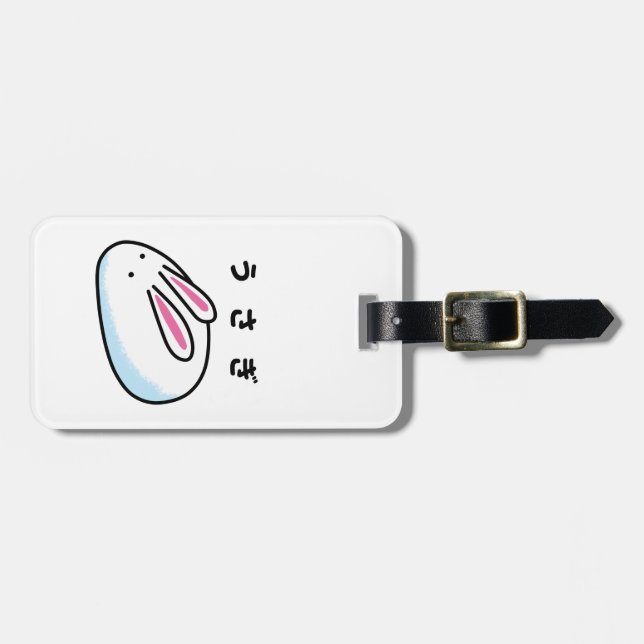 Rabbit in Japanese Hiragana Bagagebricka (Horisontell Framsida)