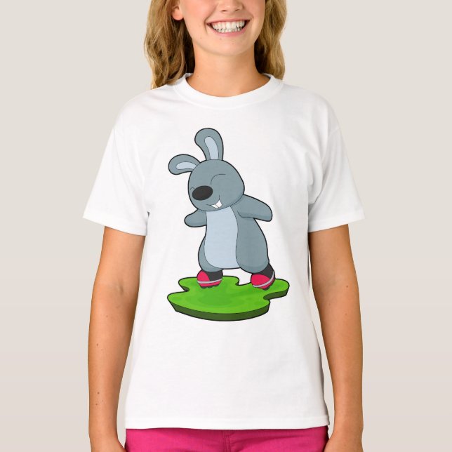 Rabbit Inline skating Inline skates T Shirt (Framsida)