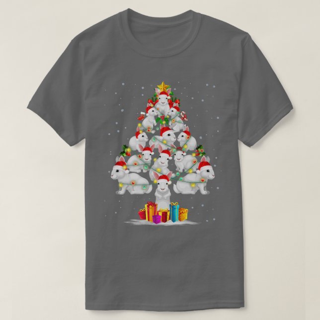 Rabbit Kärlek Julgran Light Hat Snö Santa Xm T Shirt (Design framsida)