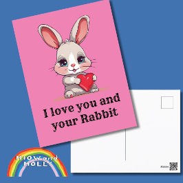 Rabbit kärlek Valentine bunny ägare av sällskapsdj Vykort