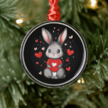 Rabbit Lover Heart Girl Julgransprydnad Metall<br><div class="desc">Rabbit Lover Heart Girl</div>