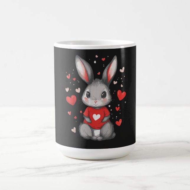 Rabbit Lover Heart Girl Kaffemugg (Center)