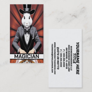 Rabbit Magician Hat Visitkort