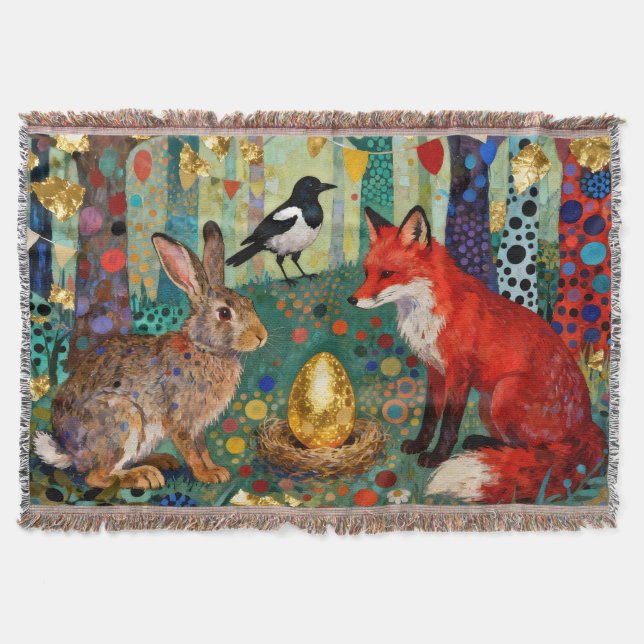 Rabbit, Magpie, Fox and “The Golden Goose Egg” Filt (Framsidan)