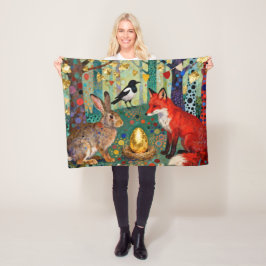 Rabbit, Magpie, Fox and “The Golden Goose Egg” Fleecefilt