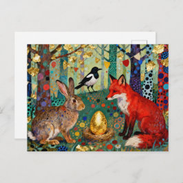 Rabbit, Magpie, Fox and “The Golden Goose Egg” Vykort