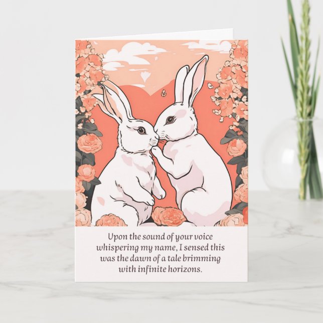 rabbit message happy birthday kort (Framsida)