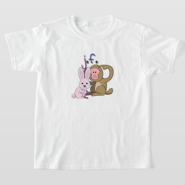 rabbit & monkey t shirt (Laydown)