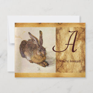 RABBIT-monogrammet ( Young Hare ) Inbjudningar