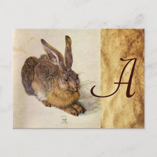 RABBIT-monogrammet ( Young Hare ) Vykort