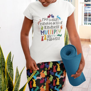 Rabbit Mönster Matching Black Leggings