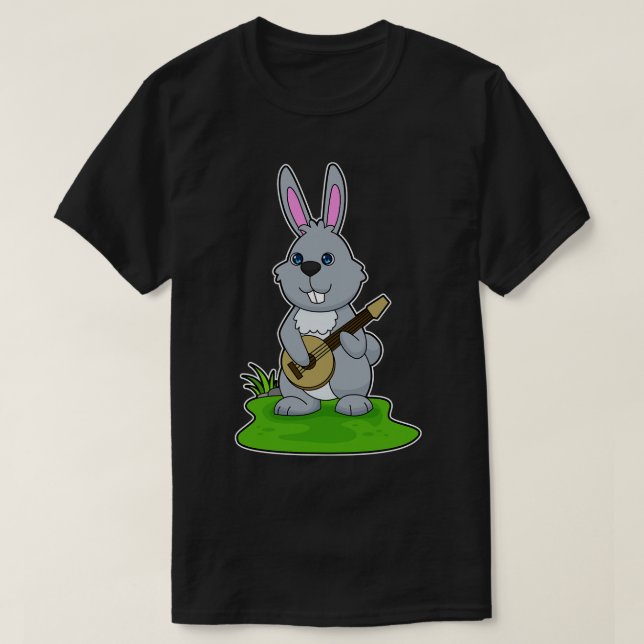 Rabbit Musician Guitar Music T Shirt (Design framsida)