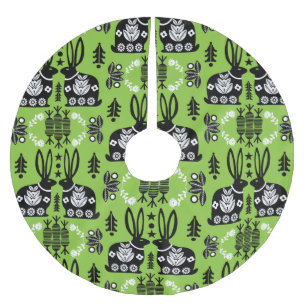 Rabbit Nordic Scandinavian FolArt Julgransmatta Borstad Polyester