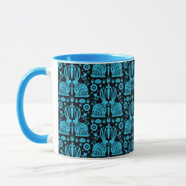 Rabbit Nordic Scandinavian FolArt Mugg (Vänster)