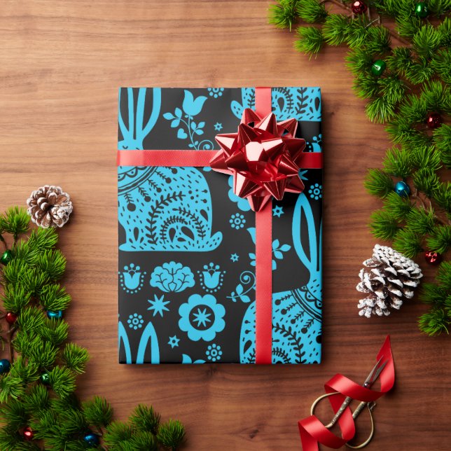 Rabbit Nordic Scandinavian FolArt Presentpapper (Julgåva)