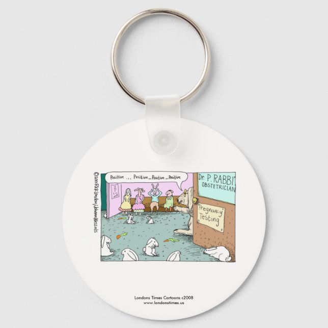 Rabbit OBGYNs Funny Nyckelring (Framsida)