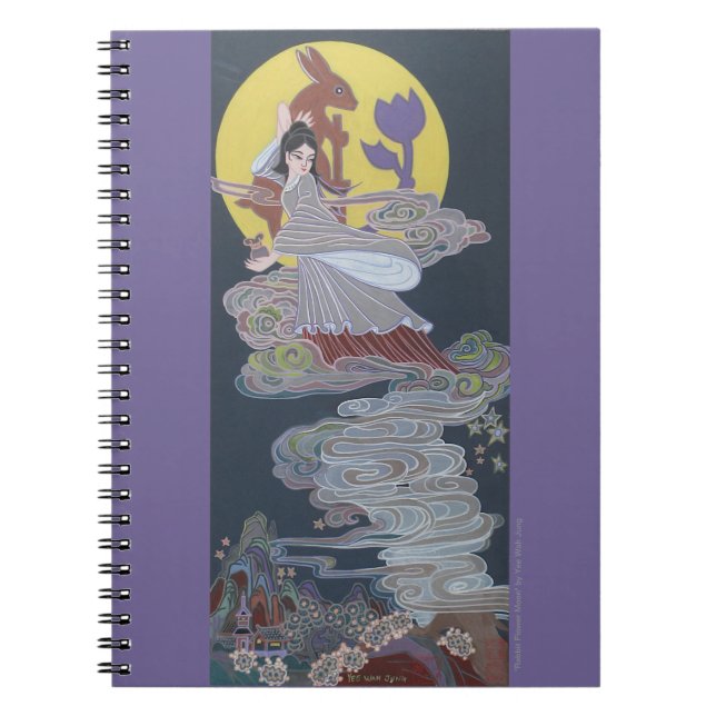 Rabbit och Måne Goddess Anteckningsbok (Framsidan)