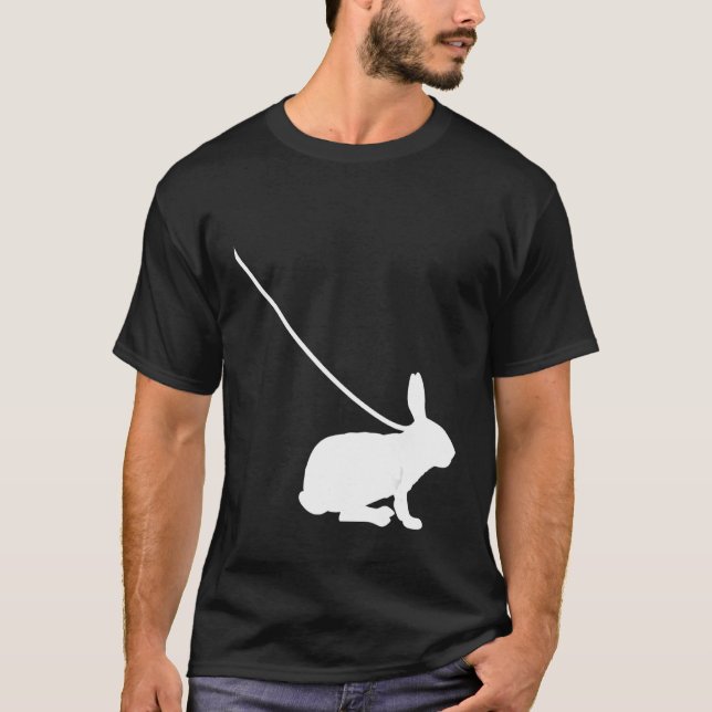 Rabbit on a Leash Bunny Hare Pet Animal Cute T Shirt (Framsida)