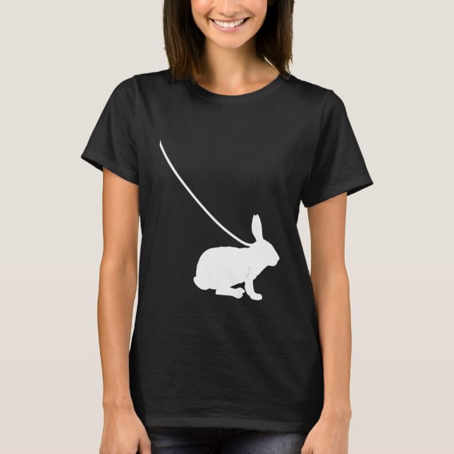Rabbit on a Leash Bunny Hare Pet Animal Cute T Shirt (Framsida)