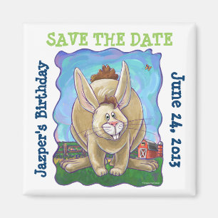 Rabbit Party Center Magnet