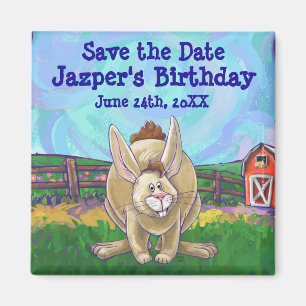 Rabbit Party Center Magnet