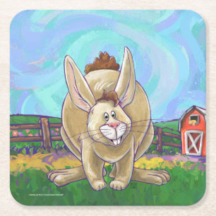 Rabbit Party Center Underlägg Papper Kvadrat
