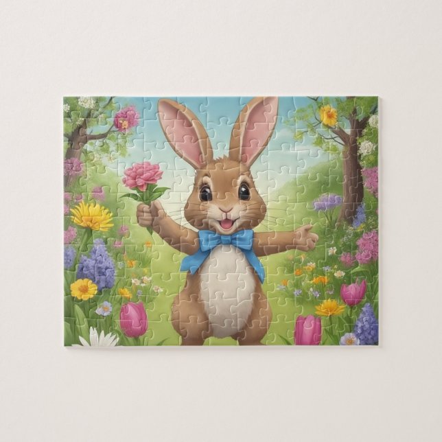 Rabbit Påsk Jigszle Puzzle Pussel (Horisontell)