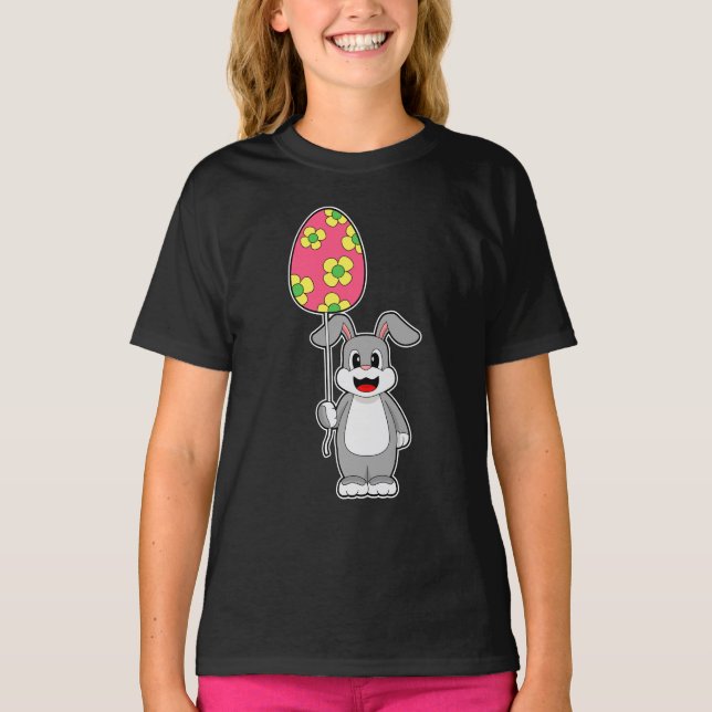 Rabbit Påsk Påskägg Balloon T Shirt (Framsida)