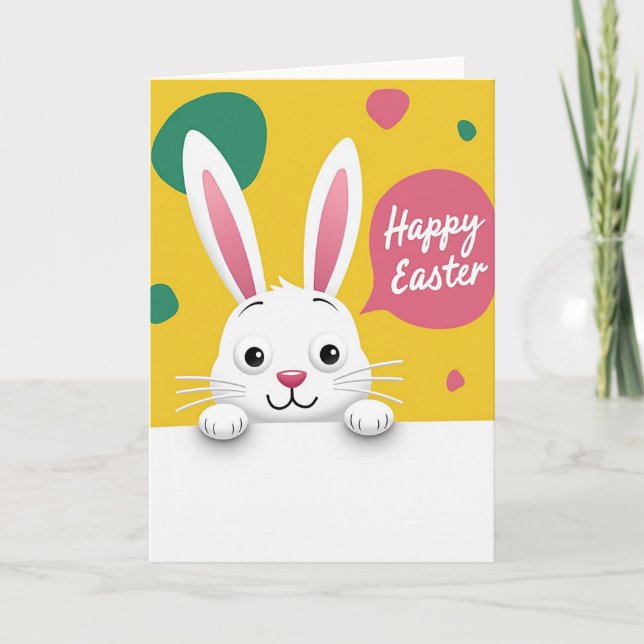 Rabbit Peek Easter Shapes Card Kort (Framsida)